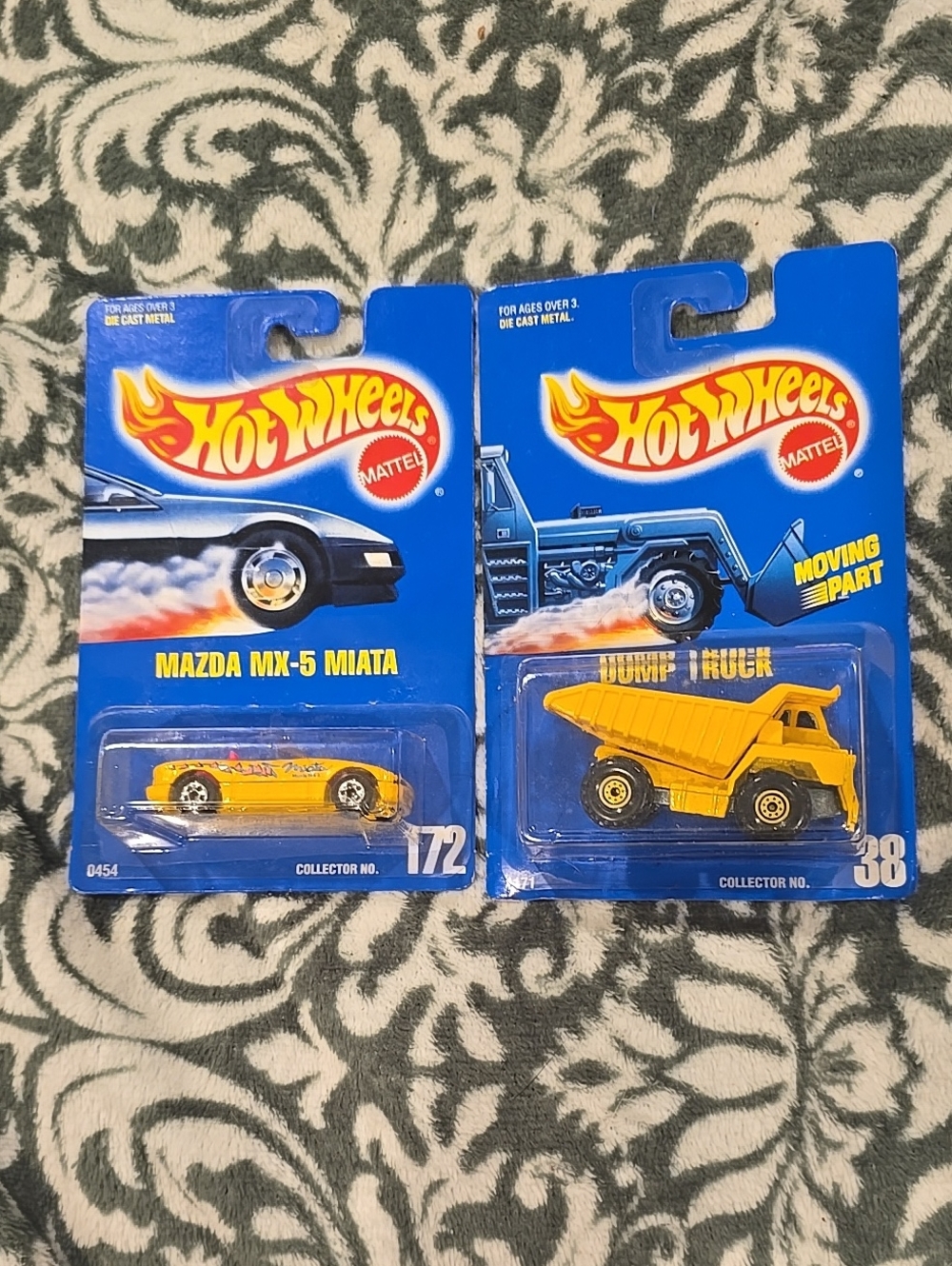 Hot Wheels Yellow Mazda MX-5 Miata & Dump Truck - Hot Wheels by Mattel 1991